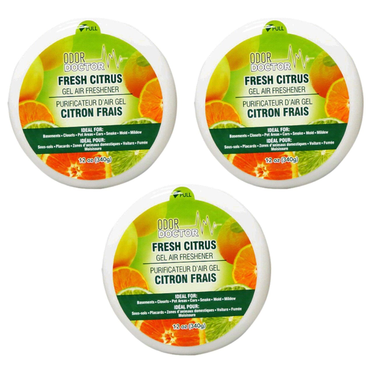 Odor Doctor Gel Air Freshener- Fresh Citrus (340g) (Pack of 3)